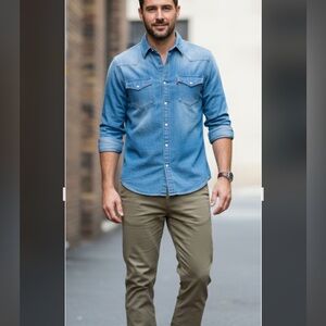 Levi's Beige and Gray Pants